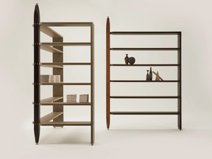 PALOALTO - Floor-ceiling mounted double-sided open wooden bookcase _ Casa Covre